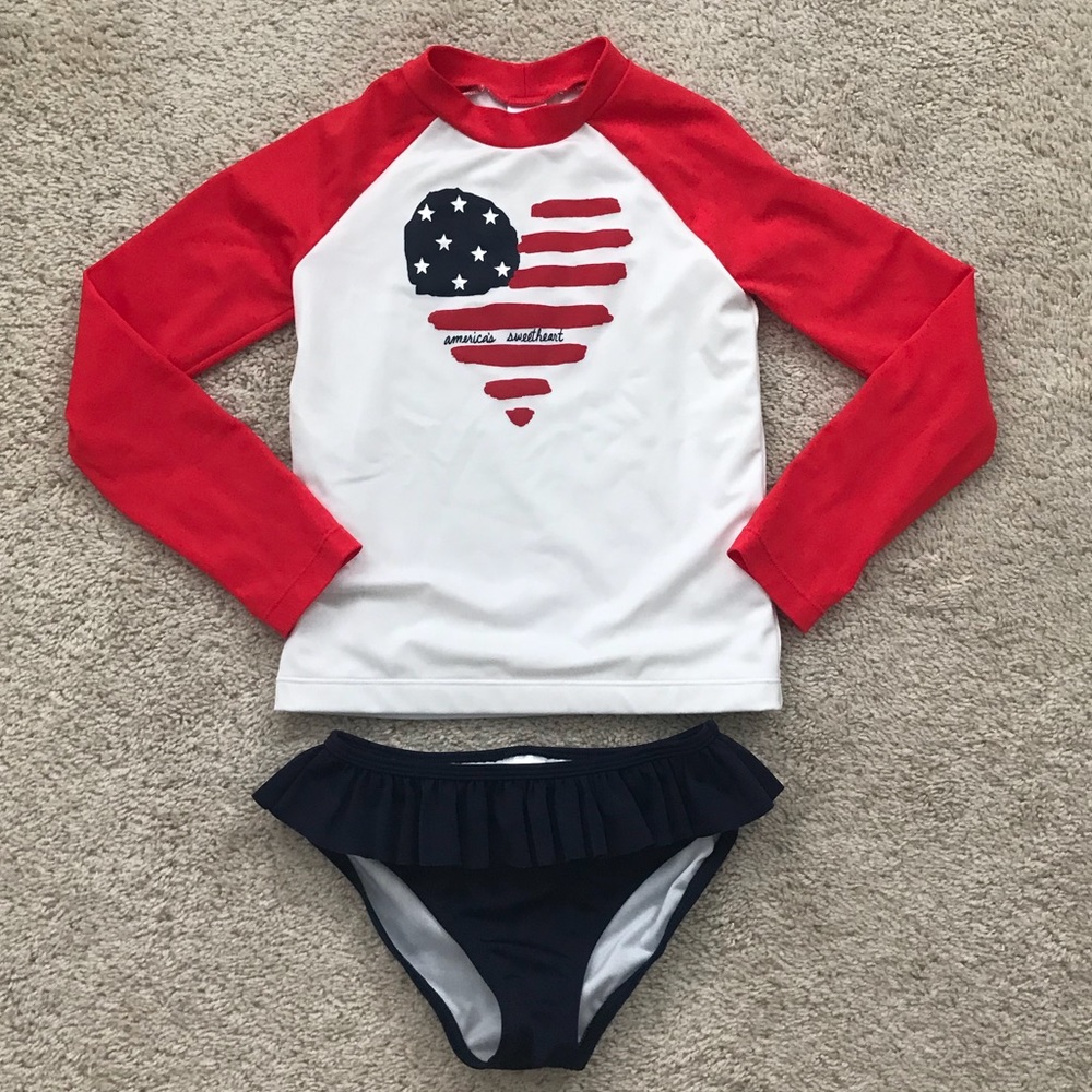 Patriotic rash guard bikini